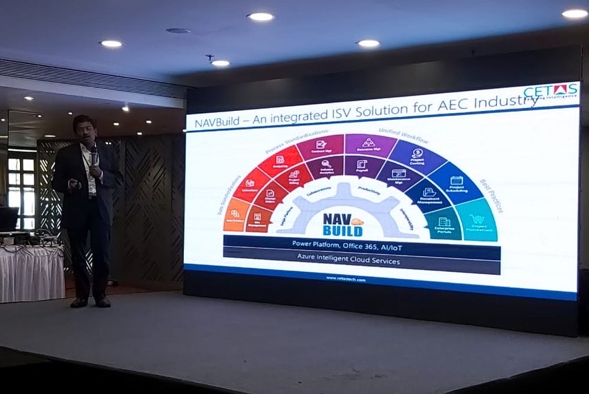 Murali Avanamuthu presenting NAVBUILD (NB Projects) — our project industry solution