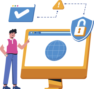 secure engaging web portal illustration