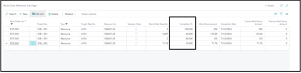 Updation of M-Book details for progressive billing