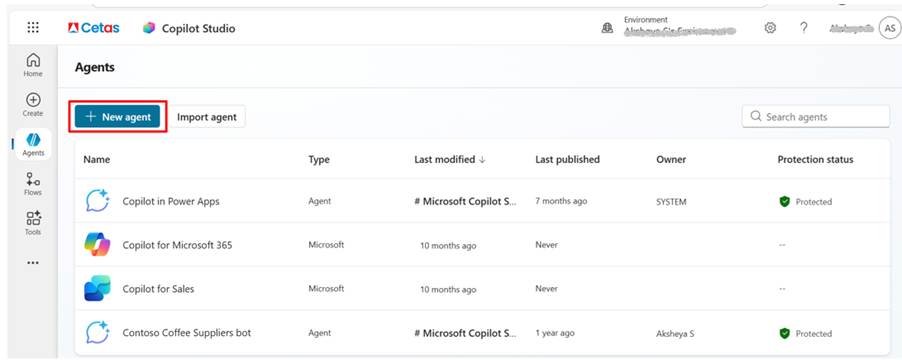 Creating a new Copilot Studio agent to connect with Microsoft Dynamics 365 Business Central using Model Context Protocol (MCP)